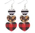 Beautiful Faux Leather Heart Trio Earrings