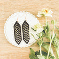 Beautiful Black Wooden Laser Cut Earrings