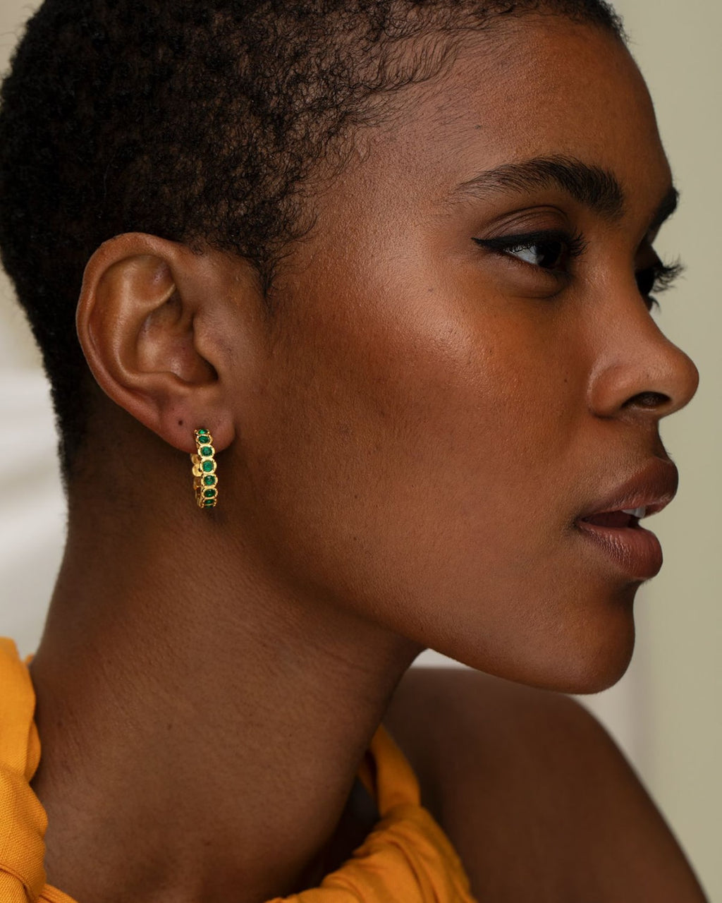 Green Etruria Hoop Earrings