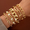 5pc Chunky & Pearl Bracelet Set