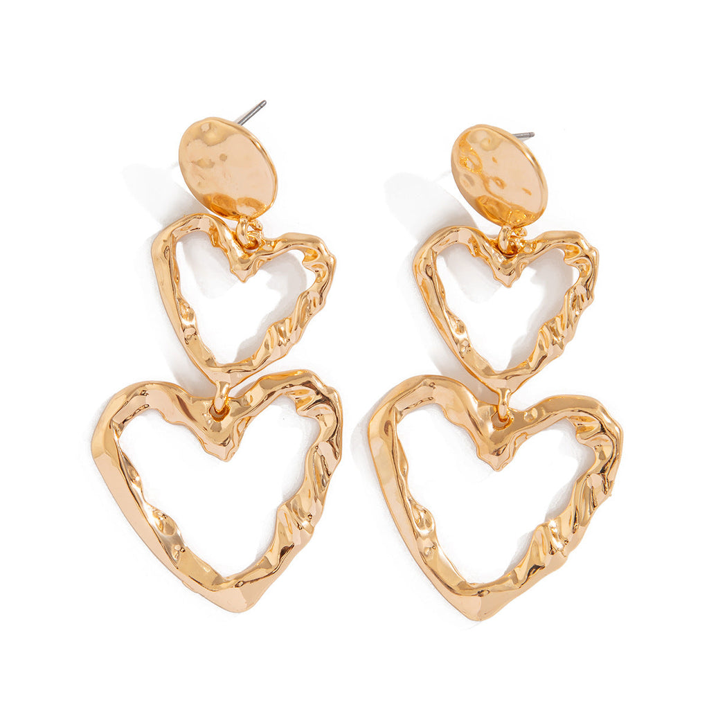 Punk Heart Tassel Stud Earrings