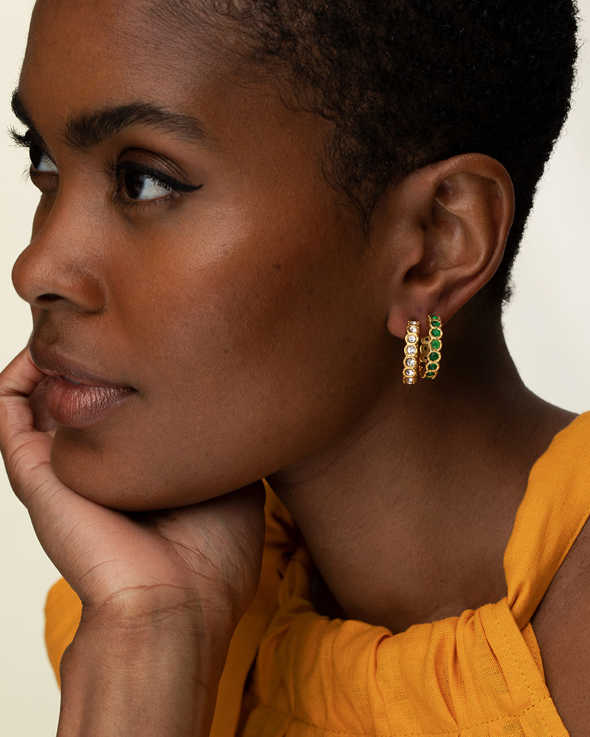 Green Etruria Hoop Earrings