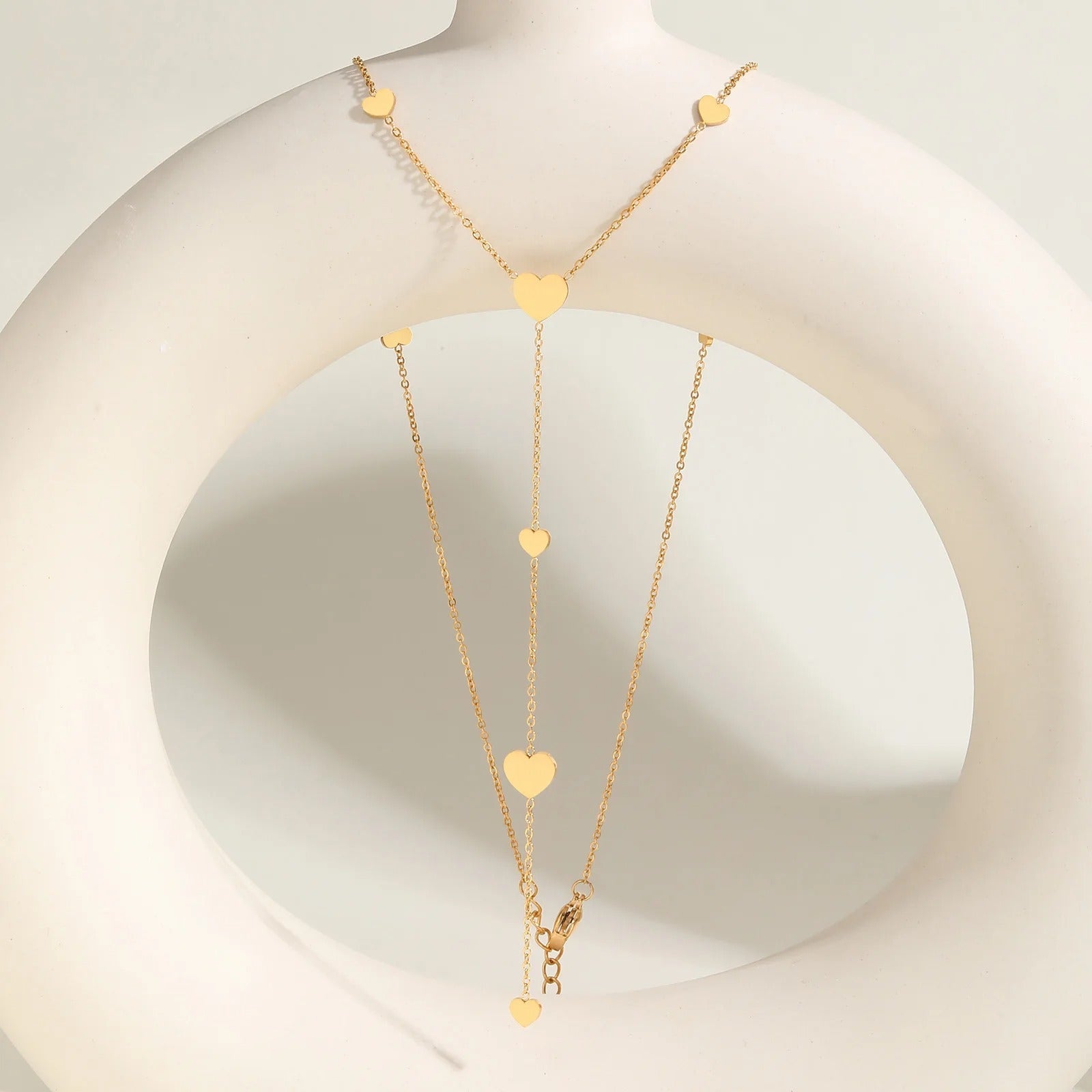 Heart Drop "Y" Lariat Necklace