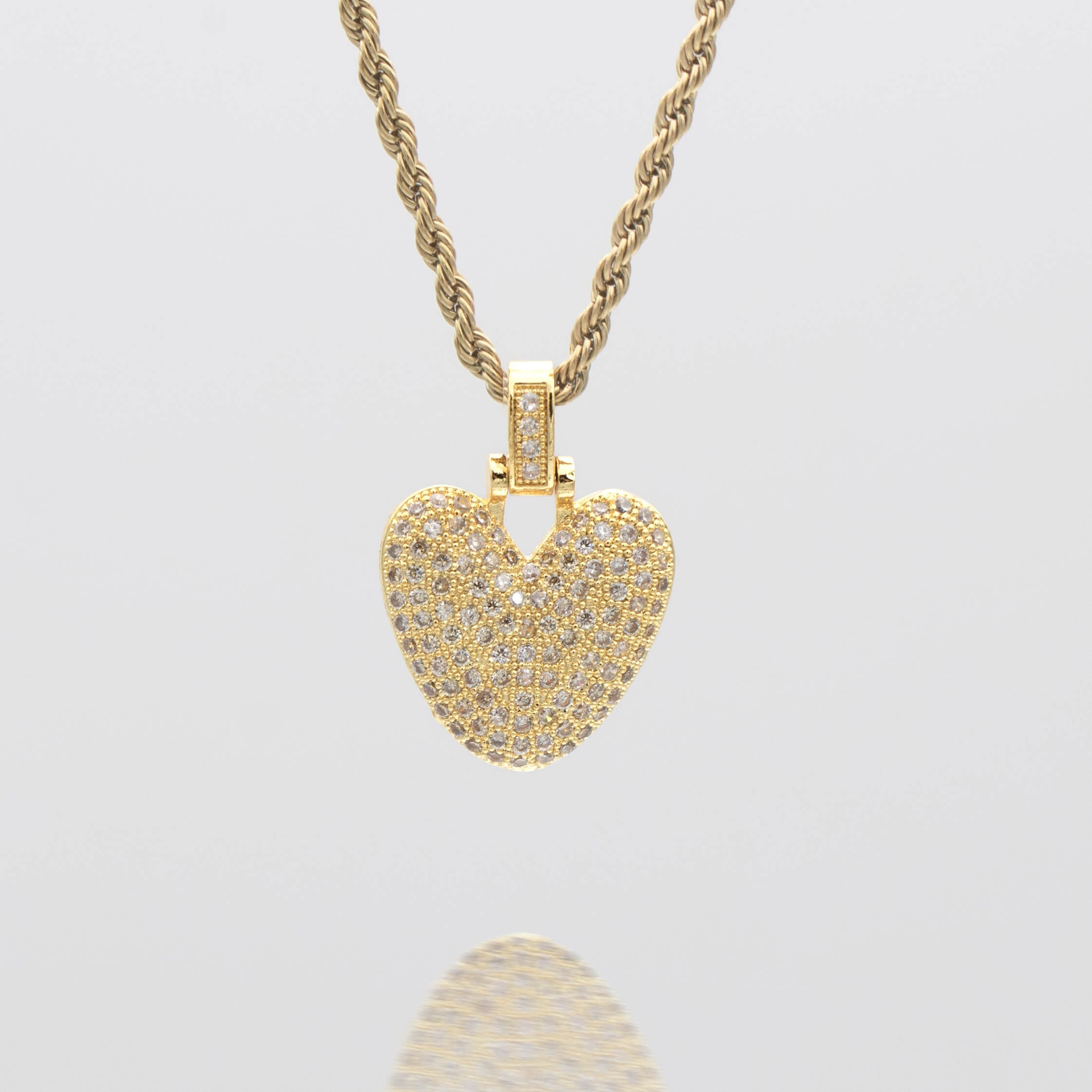 Pave Bubble Letter Initial Necklace